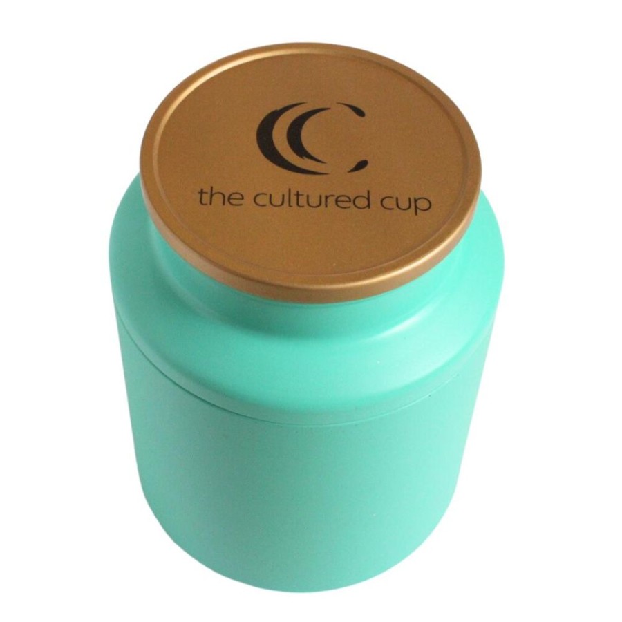 The The Culture of Tea Stockage | Boite De Culture, Turquoise Avec Couvercle Dore