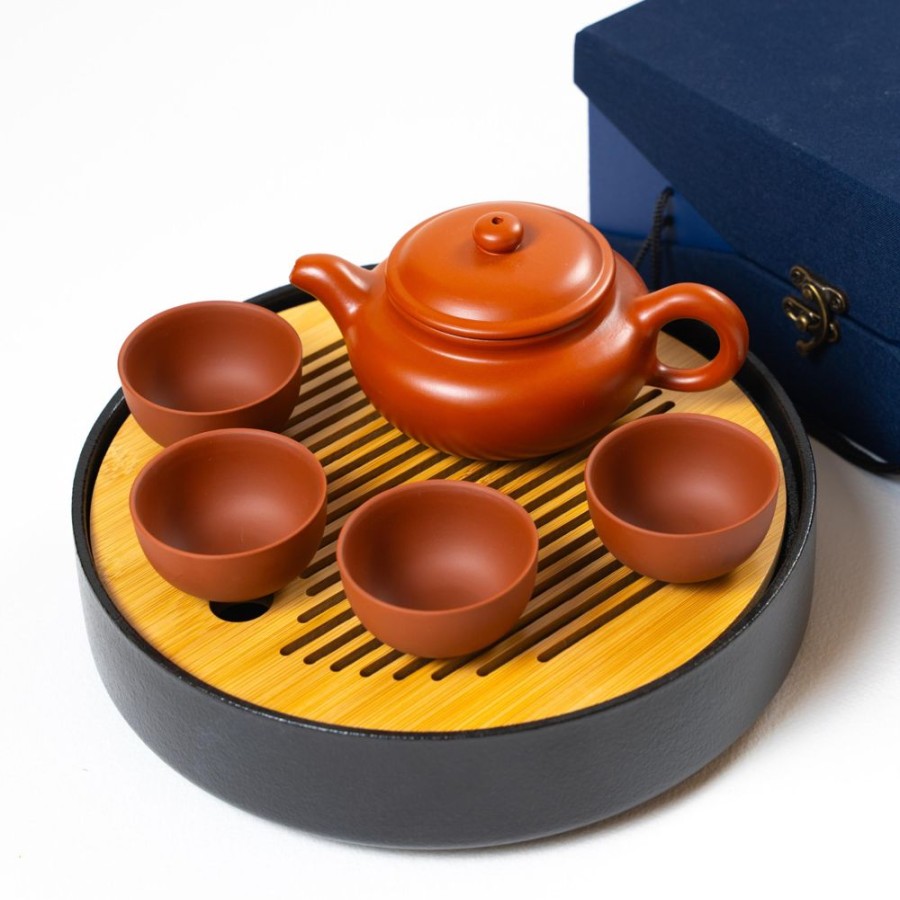 The The Culture of Tea Preparation | Service De Ceremonie Du The, Brun Rougeatre Yixing, Couvercle Plat